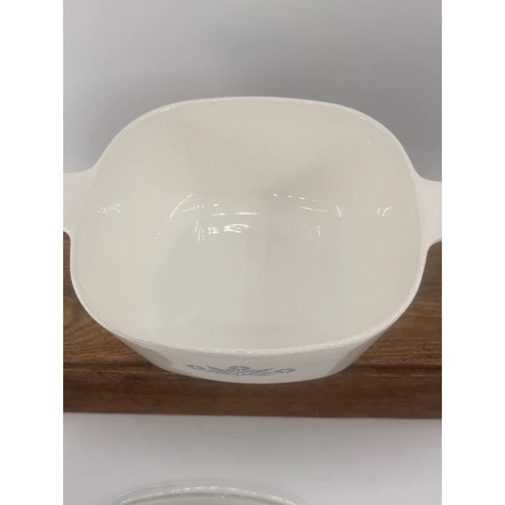 3 VTG Corning Ware Blue Cornflower Casserole Dishes with Lids Bakeware Kitchen